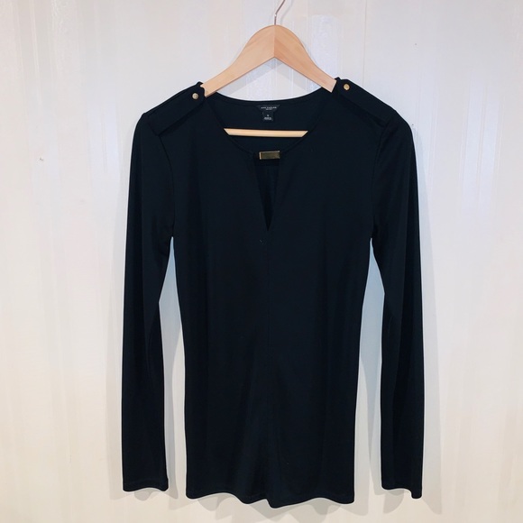 👾 Ann Taylor Small Black Shirt - Picture 1 of 2